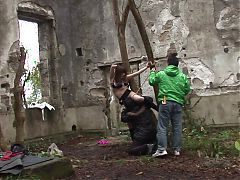 Japanese Sayo Hayakawa gets tied up and fucked,fingered and vibrator outdoors uncensored.